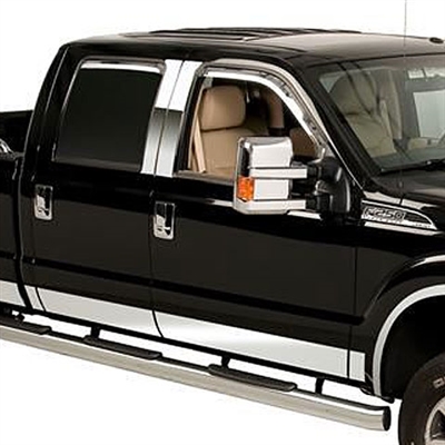 Ford F-150 Extended Cab Chrome Wind Visors, 2015, 2016, 2017, 2018, 2019, 2020