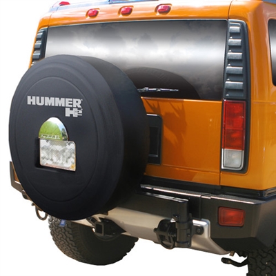 Hummer H2 Black Textured Semi-Rigid Spare Tire Cover, 2005, 2006, 2007, 2008, 2009, 2010