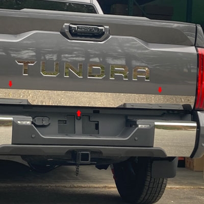 Toyota Tundra Chrome Tailgate Trim, 2022, 2023