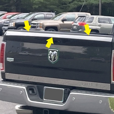 Ram 2500 Chrome Top Tailgate Trim, 2010, 2011, 2012, 2013, 2014, 2015, 2016, 2017, 2018