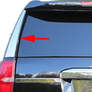 Chevrolet Suburban Chrome Rear Window Pillar Trim, 2015, 2016, 2017, 2018, 2019, 2020