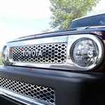 Toyota FJ Cruiser Chrome Front Grille Accent Trim, 2007, 2008, 2009, 2010, 2011, 2012, 2013, 2014