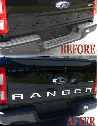 Ford Ranger Tailgate Chrome Letter Set, 2019, 2020, 2021, 2022