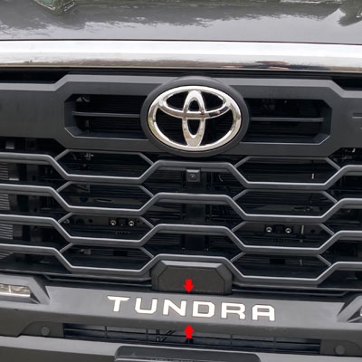 Toyota Tundra Chrome Front Bumper Letter Inserts, 2022, 2023