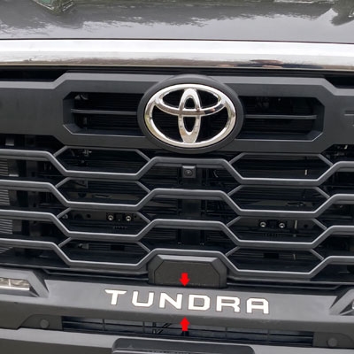 Toyota Tundra Chrome Front Bumper Letter Inserts, 2022, 2023, 2024, 2025, 2026