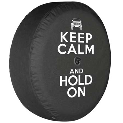 Jeep Wrangler JL (w/ back-up camera) Soft Tire Cover - Keep Calm, 2018, 2019, 2020, 2021, 2022, 2023