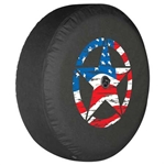Jeep Wrangler JL Soft Tire Cover (w/ back-up camera) (18-22) - American Flag Distressed Star