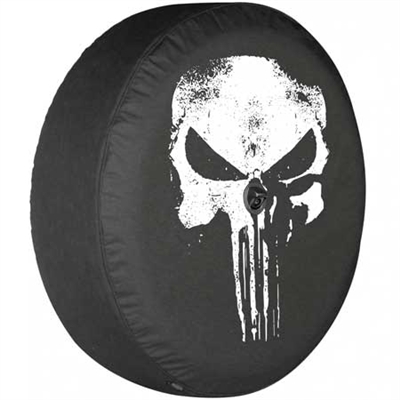 Jeep Wrangler JL (w/ back-up camera) (18-23) Soft Tire Cover - Punisher Skull