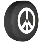 Jeep Wrangler JL (w/ back-up camera) Soft Tire Cover - Peace Sign, 2018, 2019, 2020, 2021, 2022, 2023
