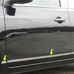 Nissan Versa Sedan Chrome Rocker Panel Trim (upper door), 2012, 2013, 2014, 2015, 2016, 2017, 2018, 2019