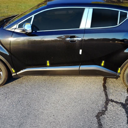 Toyota C-HR Chrome Rocker Accent Trim, 2pc. Set, 2018, 2019, 2020