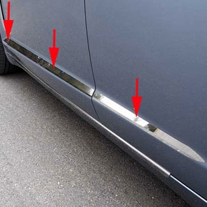 Jaguar XF Chrome Door Molding Insert Trim, 2009, 2010, 2011, 2012, 2013, 2014, 2015