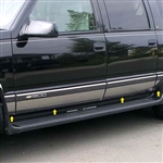 Chevrolet Suburban Chrome Rocker Panel Set, 1992, 1993, 1994, 1995, 1996, 1997, 1998, 1999