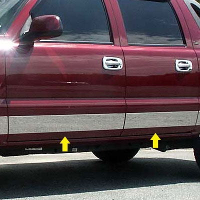 Chevrolet Suburban Chrome Rocker Panel Set, 2000, 2001, 2002, 2003, 2004, 2005, 2006