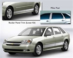 Chevrolet Malibu Maxx Chrome Upper Door Rocker Set 2004, 2005, 2006, and 2007