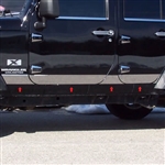 Jeep Wrangler 4 door Chrome Rocker Panels, 10pc. Set, 2007, 2008, 2009, 2010, 2011, 2012, 2013, 2014, 2015, 2016, 2017, 2018