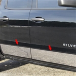 Chevrolet Silverado Double Cab Chrome Rocker Panel Trim, 2014, 2015, 2016, 2017, 2018