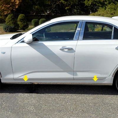 Cadillac CT4 Chrome Rocker Panel Set (below door), 4pc 2020, 2021, 2022, 2023, 2024, 2025, 2026
