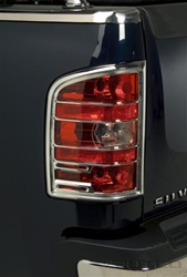Chevrolet Silverado Chrome Tail Light Bezels, 2007, 2008, 2009, 2010, 2011, 2012, 2013