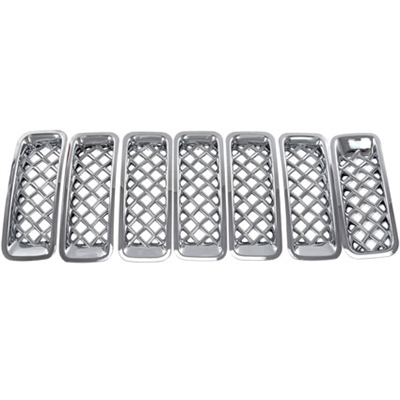 Jeep Patriot Chrome Grille Overlay, 7pc  2011, 2012, 2013, 2014, 2015, 2016, 2017