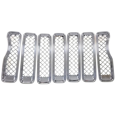 Jeep Wrangler Chrome Grille Overlays, 2018, 2019, 2020, 2021, 2022, 2023