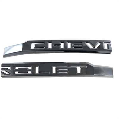 Chevrolet Silverado 1500 Gloss Black Grille Bar Overlay,  2019, 2020, 2021