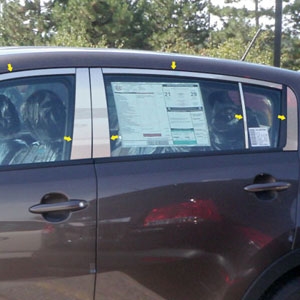 Kia Sportage Chrome Window Trim, 2011, 2012, 2013, 2014, 2015, 2016