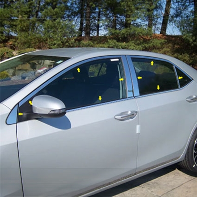 Toyota Corolla Chrome Window Trim Package, 2014, 2015, 2016, 2017, 2018, 2019