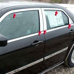 Chrysler 300 C Chrome Window Package Trim, 2005, 2006, 2007, 2008, 2009, 2010
