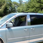 Dodge Grand Caravan Chrome Window Trim without pillar posts, 2008, 2009, 2010, 2011, 2012, 2013, 2014, 2015, 2016, 2017, 2018, 2019, 2020