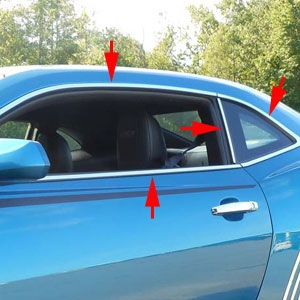 Chevrolet Camaro Chrome Window Trim Package, 2010, 2011, 2012, 2013, 2014, 2015