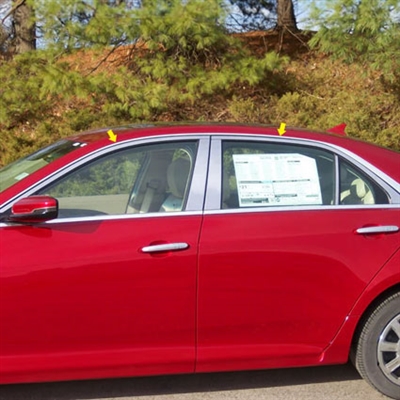 Cadillac CTS Sedan Chrome Window Trim Package, 4pc short, 2014, 2015, 2016, 2017, 2018, 2019