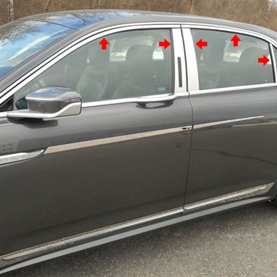 Lincoln Continental Chrome Window Trim Package, WP57680, 2017, 2018, 2019, 2020, 2021