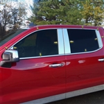 Chevrolet Silverado 1500 Crew Cab Chrome Window Trim, 2019, 2020, 2021, 2022, 2023, 2024, 2025, 2026