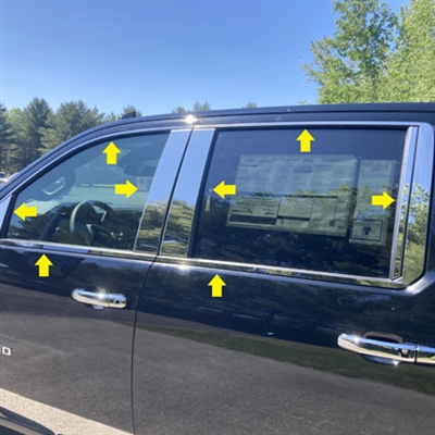 Chevrolet Silverado HD Crew Cab Chrome Window Trim Package, 20pc 2020, 2021, 2022, 2023, 2024, 2025, 2026