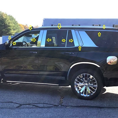 Chevrolet Suburban Chrome Window Trim Package, 22pc 2021, 2022, 2023, 2024, 2025, 2026