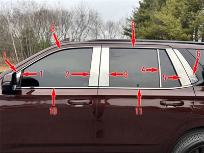 Cadillac Escalade Chrome Window Trim Package, 22pc, 2021, 2022, 2023, 2024, 2025, 2026
