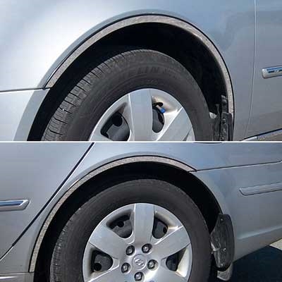 Hyundai Sonata Chrome Fender Well Trim, 4pc  2006, 2007, 2008, 2009, 2010