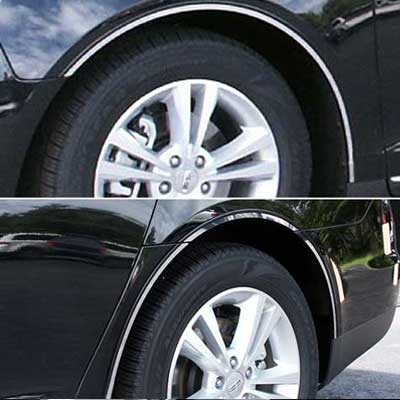 Lincoln MKS Chrome Fender Well Trim, 8pc  2009, 2010, 2011, 2012