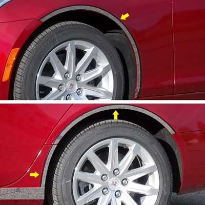 Cadillac CTS Chrome Fender Well Trim, 6pc  2014, 2015, 2016, 2017, 2018, 2019