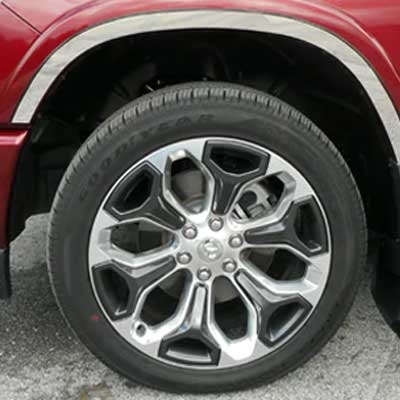 Ram 1500 Chrome Fender Well Trim, 4pc 2019, 2020, 2021, 2022, 2023, 2024, 2025, 2026