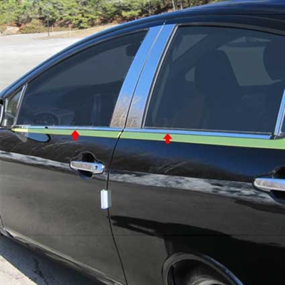 Toyota Prius C Chrome Window Sill Trim, 2012, 2013, 2014, 2015, 2016, 2017, 2018
