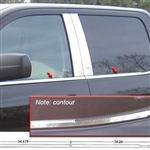 Chevrolet Silverado Crew Cab Chrome Window Sill Trim, 2014, 2015, 2016, 2017, 2018