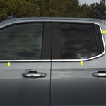 Chevrolet Silverado 1500 Double Cab Chrome Window Sill Trim, 6pc, 2019, 2020, 2021, 2022, 2023, 2024, 2025, 2026