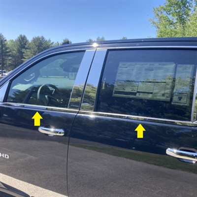 Chevrolet Silverado 2500 / 3500 Crew Cab Chrome Window Sill Trim, 2020, 2021, 2022, 2023, 2024, 2025, 2026