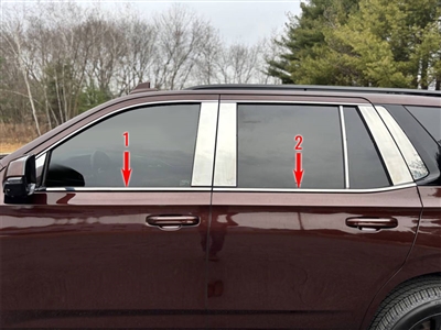 Cadillac Escalade Chrome Window Sill Trim Package, 4pc, 2021, 2022, 2023, 2024, 2025, 2026