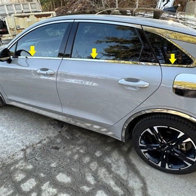 Kia K5 Chrome Window Sill Trim, 6pc 2021, 2022, 2023, 2024, 2025, 2026
