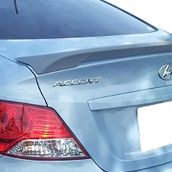 Hyundai Accent Sedan Lip Mount Painted Rear Spoiler, 2012, 2013, 2014, 2015, 2016, 2017