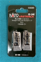 20-048 Straight Track with Bumper 2" 2 pcs Atlas N Scale Unitrack