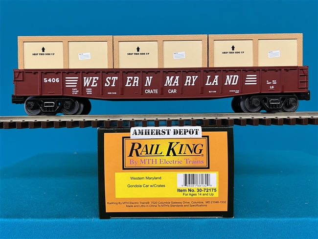 30-72175 Western Maryland  Gondola Car w/Crates WM